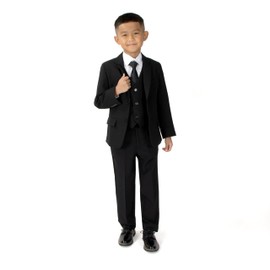 Spring Notion Big Boys' Modern Fit Black Suit Set 3T