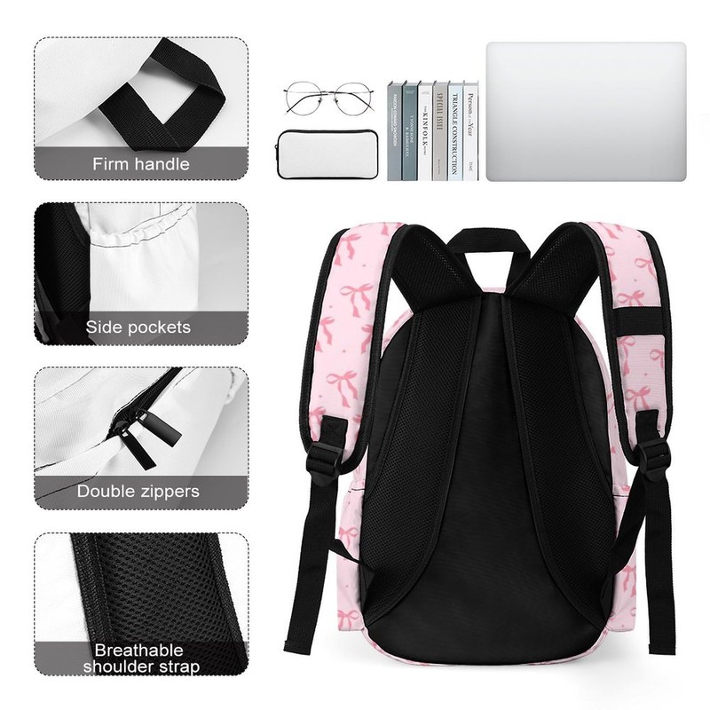 CSSGUOTOU Bow Cute School Bag, Bow Backpack, 17 inch Preppy