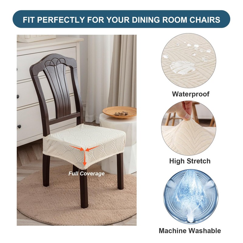YUEANG Removable Washable Dining Chair Seat Covers Set of 2,Stretch