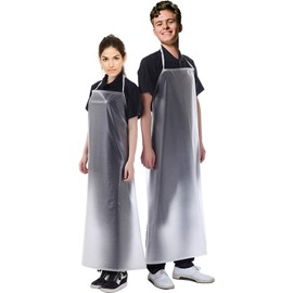 Waterproof Plastic Aprons Transparent PVC, Keeps You Clean and Dry When Dishes Washing Kitchen Cooking Lab Work Butcher Dog Grooming Cleaning Fish Unisex 45.3in x 27.5in (2 Pack)