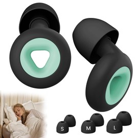 Ohrstöpsel zum Schlafen, Leise Silikon Ohrstöpsel zum Schlafen und Lärmreduzierung, Wiederverwendbarer Ohrstöpsel zur Lärm-Reduktion für Reisen, Arbeit, Schlaf, Zug, Flugzeug, Office,Schwarz-Grün