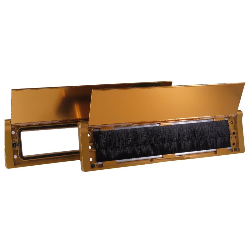 Draft Dodger 12"" Insulated Universal Telescopic Polished Gold Mail Slot