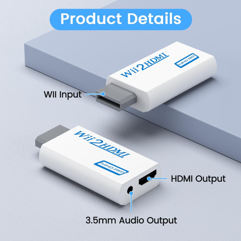 Meliya Wii to HDMI Converter, 1080p 720p Connector Output Video