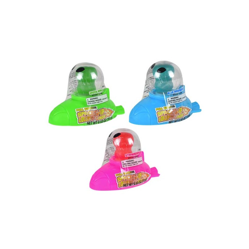 Koko's Pull-Back Spaceship Lollipop Candy, 0.52 oz (15 g) -