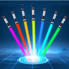 OSDUE Light Up Saber with Sound, 7 Colors Retractable Light Sabers for Kids, Light Saber Sword Toys for Boys Kids Gift Party Favors, Fashion Cosplay Toy for Adult Kids Sound Force Lightsaber