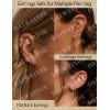 Daiweiyox 14pares Aretes Mujer De Acero Inoxidable Para Piercing Oreja