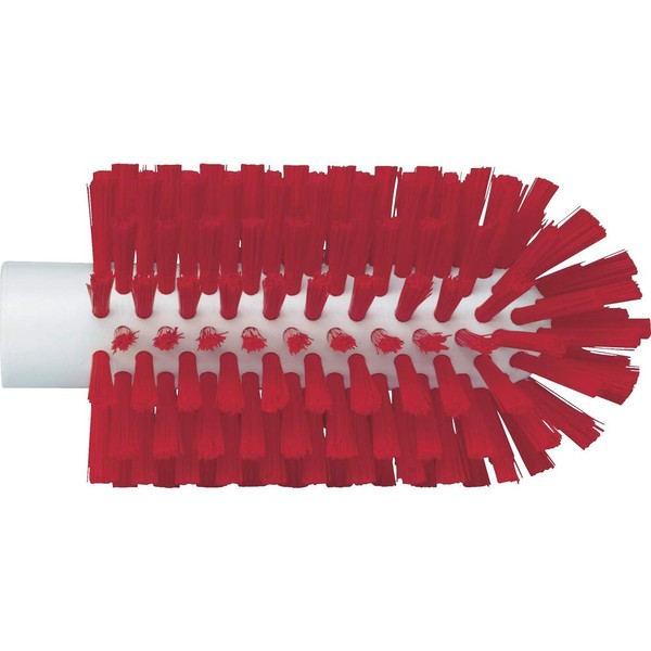 Vikan 5380-77-4 Stiff Tube Brush, Polyester, 3-3/32" x 6" OAL, Red