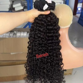 Factory Wholesale Raw Hair Vietnamese Hair Bundles Burmese Curly Cambodian Deep Wave Custom Afro Kinky Human Hair Extensionscolor: 1pcs bundle Natural wave, Stretched Length: 20 Inches