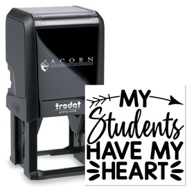 Self-Inking Planner Stamper for Teachers, Teacher Appreciation Stamper, My Students Hold The Key to My Joyful Heart, 1-5/8" Square, Classroom Rewards & Recognition