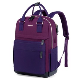 LOVEVOOK Travel Laptop Backpack Women, 15.6 Inch Anti-theft Laptop Bag with USB Port, Fashion Waterproof Computer Backpacks Teacher Nurse Backpack Purse for College Work