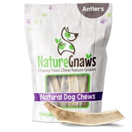 Nature Gnaws Antlers for Dogs - Premium Natural Deer and Elk Antler Chews - Long Lasting Dog Chews for Aggressive Chewers - Mix of Split and Whole (1 Lb)
