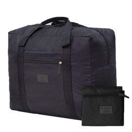 Travel Duffel Bag Lightweight Foldable Travel Bag for Women and Men Waterproof Tote Carry On Luggage Bag Weekender Overnight Bag (Black)