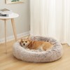 Bedfolks Calming Donut Dog Bed - 30" Round Plush for
