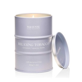 M&SENSE M&SENSE Tobacco Scented Candles Natural Non Toxic, Aromatherapy Candle for Stress Relief Meditation Relaxing, Housewarming Gifts for Women Men, 11.3oz 70 Hour Long Burning