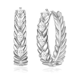 GW Hoop Earrings Gold Silver 925 Small Women's Jewellery Women's Hoops Earrings Gifts for Women, Silver