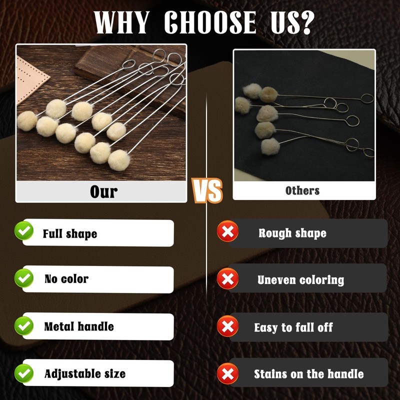 BUTUZE Wool Daubers Wool Daubers Ball Brush Leather Dye Tool