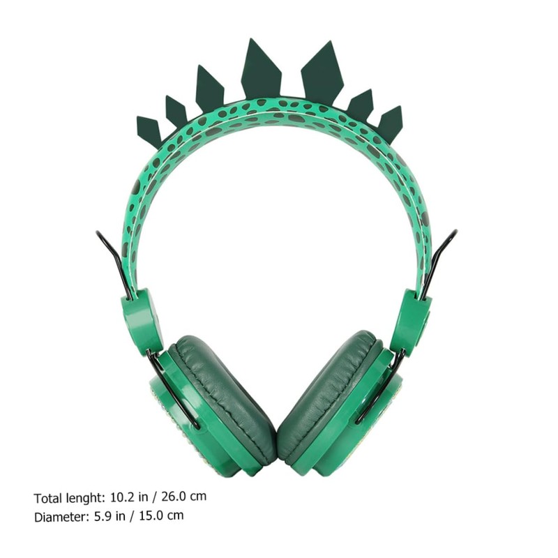 Operitacx Rhinestone Dinosaur Ear Headphones with Mic Soft Earmuffs Volume
