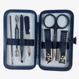 H-Plus [에이치플러스몰]휴대용 손톤 손질 깎이 손톱깍이 세트 단체선물 [H-Plus Mall] Portable Nail Clipper Set for Finger and Toe Nail Trimming [Navy]