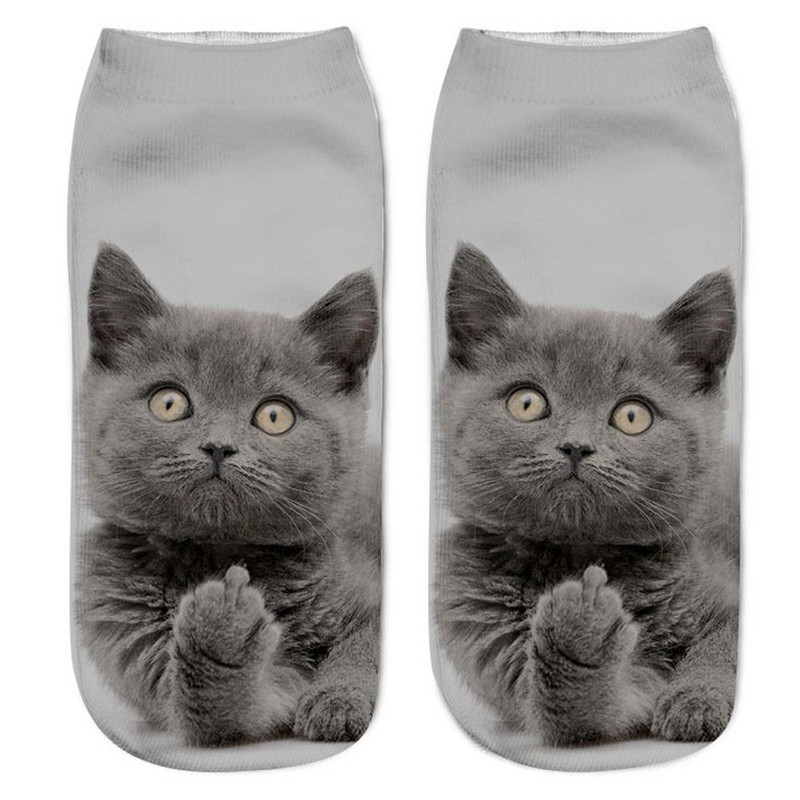 Donne Ragazze Cute Cat 6PC Stampa calze sportive calza calzatura