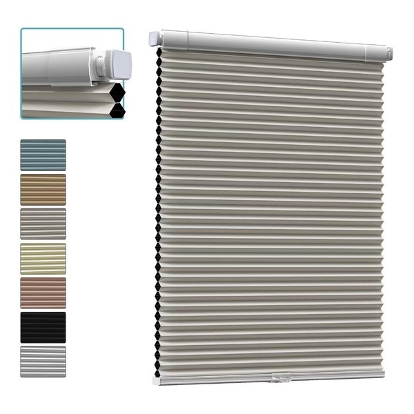 Myshade No Drill Blackout Shades Tension Cordless Cellular Blinds for