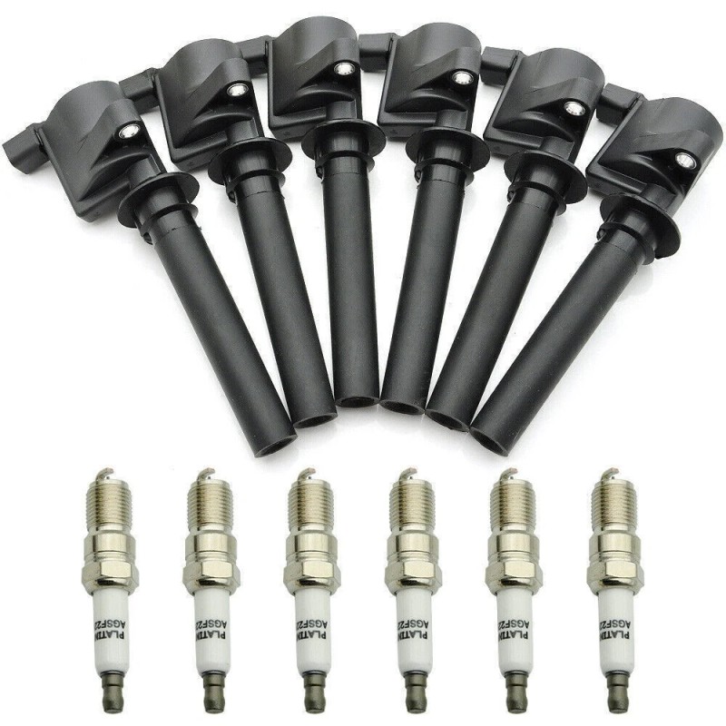 Gearzaar 6x Ignition Coil Pack & 6x Spark Plug For