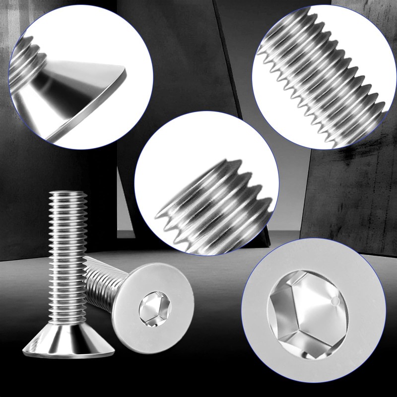 Countersunk Screws Stainless Steel M6 x 20 mm Hexagon Socket