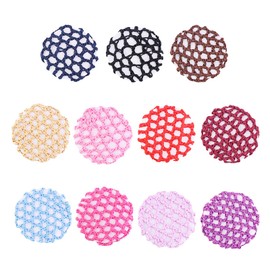 11Pcs Pearl Net Mesh Bun Cover Hair Furling Pompoms Bun Cover Crochet Snood Hair Net Bun Cover Snood Hair Net for Dance Skating Chic Crochet