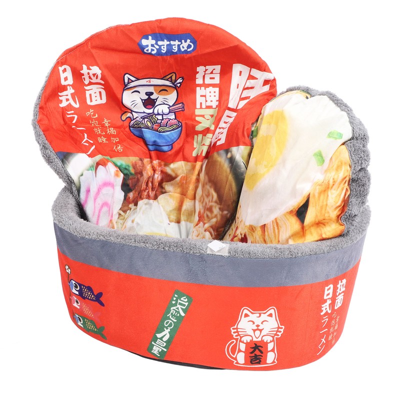 Noodle Box Cat Bed Japanese Style Semi Enclosed Soft Comfortable