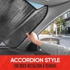 Motor Trend Black Accordion Folding Car Windshield Sun Shade -