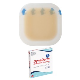 Dynarex DynaDerm Hydrocolloid Dressings, Sterile Moist Bandages Used for All Kinds of Wounds, 4" x 4", Thin & Latex-Free, Peel-Down Patches - 1 Box of 10 Dressings