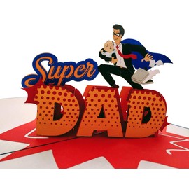 iGifts And Cards Super Dad 3D Pop Up Greeting Card - Happy Father's Day, Dad's Birthday, Super Hero Dad, Cool, Awesome, Inspirational, Funny, Perfect, Fun, Special Occasion
