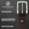 LINDENMANN Men's Leather Belt, 40 mm Wide, Full Cowhide Leather,