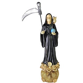 Santa Muerte 13" Inch Statue Resin Material Coin Bag