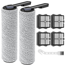 2+4 Pack Brush Roller and HEPA Filter Set Compatible with Tineco Floor ONE S5/ Floor One S5 Pro Cordless Wet Dry Vacuum Cleaner, 2 Pack Brush Rollers + 4 Pack Vacuum HEPA Filters