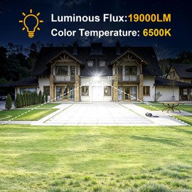 Onforu 200W Flood Lights Outdoor,19000lm Bright LED Work Light with Plug,6500K Daylight White LED Flood Lighting,IP66 Waterproof Security Yard Lights for Yard Garage Stadium 2 Pack