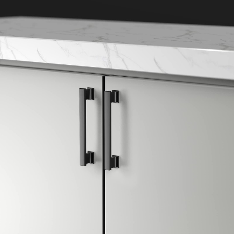 9BUILD 5 Inch(128mm) 20 Pack Matte Black Cabinet Pulls -