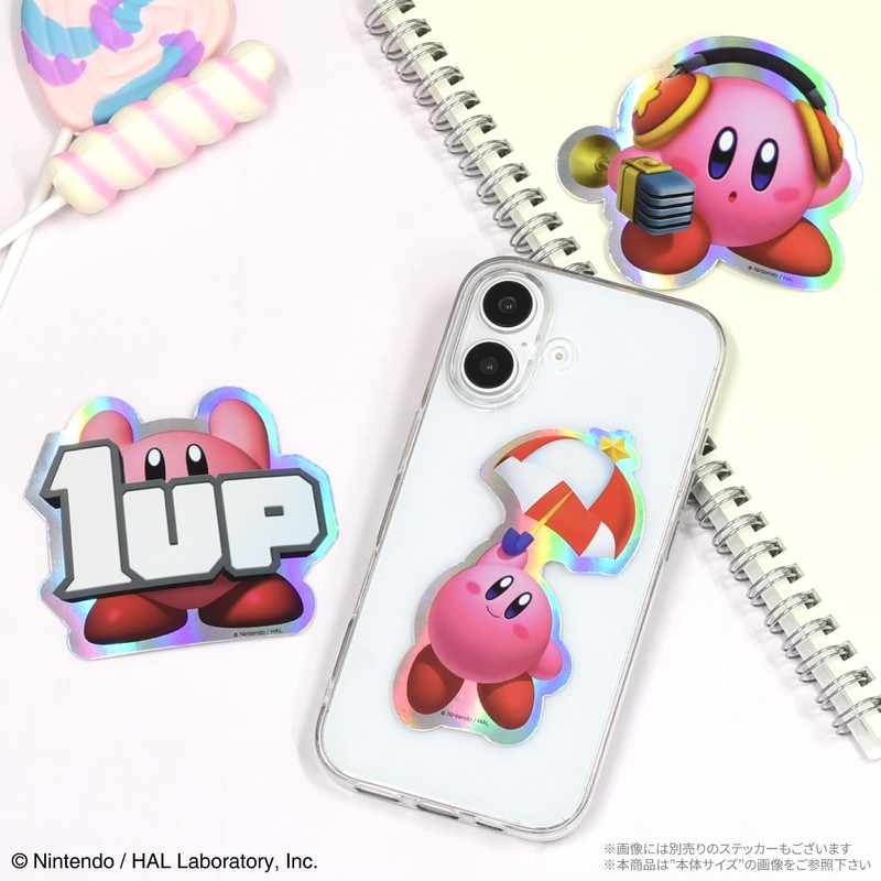 Gourmandies BKBY-19A Kirby Star Character Tam Sticker Big 1UP