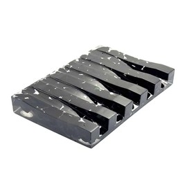 Bandeja de jabón autodrenante para cocina, baño, ducha, fregadero, barra de soporte con ranuras en ángulo para escurrimiento rápido (jabonera negra de