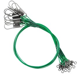 Atibin Line Swivels Fishing Leaders Freshwater Fishing Rigs Wire Leaders Lures Wire Steel Fishing Leader Saltwater Black Nickel #3 40lb 9.8in 30pcs