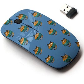 2.4G Wireless Mouse with Cute Pattern Design for All Laptops and Desktops with Nano Receiver - Cute cat Little Tiny Colorful