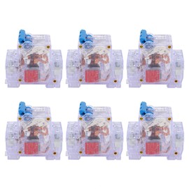 6pcs DZ47‑63 2P 6‑63A Transparent MCB Mini Circuit Breaker Air Switch Circuit Protection