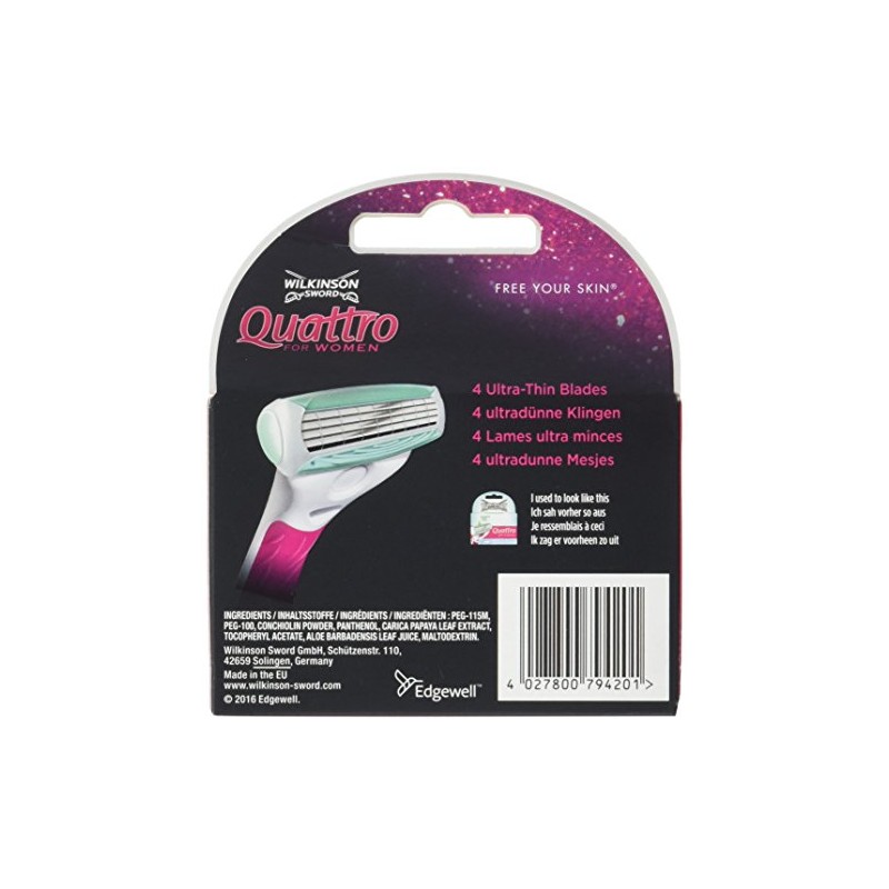 Wilkinson Quattro Sensitive Vrouwen Navulmesjes 4 stuks