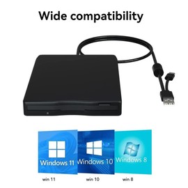 VIOPDER USB Floppy Disk Reader Floppy Disk Drive Dual Interface External USB C Floppy Disk Drive for PC Laptop Notebook Desktop