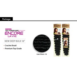 MULTI PACK DEALS! Janet Collection Human Hair Blend Braids Encore La Vie New Deep Bulk 18" (1-PACK, 1B)