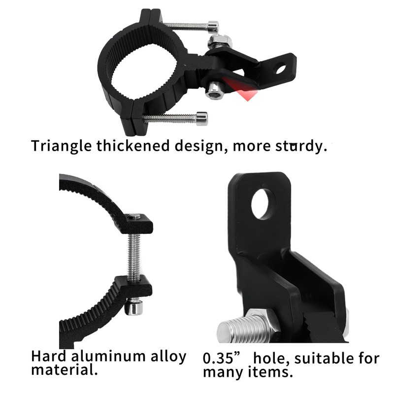 PLUSBEAM 2PCS Motorcycle Headlight Bracket, Heavy-Duty Motorbike Tube Clamp Turn