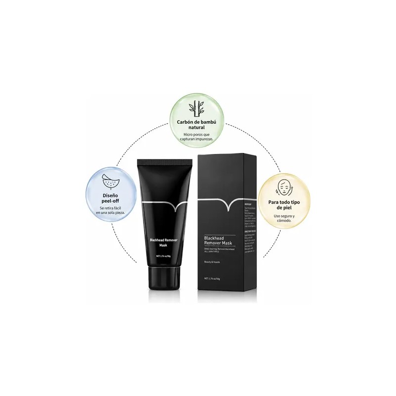 Mascarilla Facial 50g Carbón Activado Elimina Puntos Negros