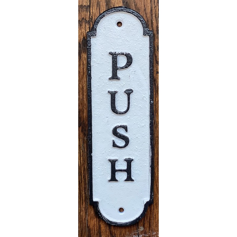 Set Push Pull Door Sign - Push Pull Antique Look
