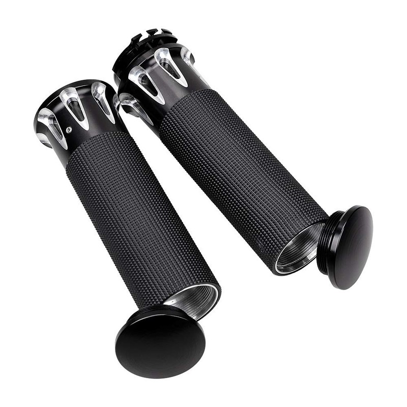 Astra Depot Motorcycle 1" Handlebar Hand Grips & Chrome Switch