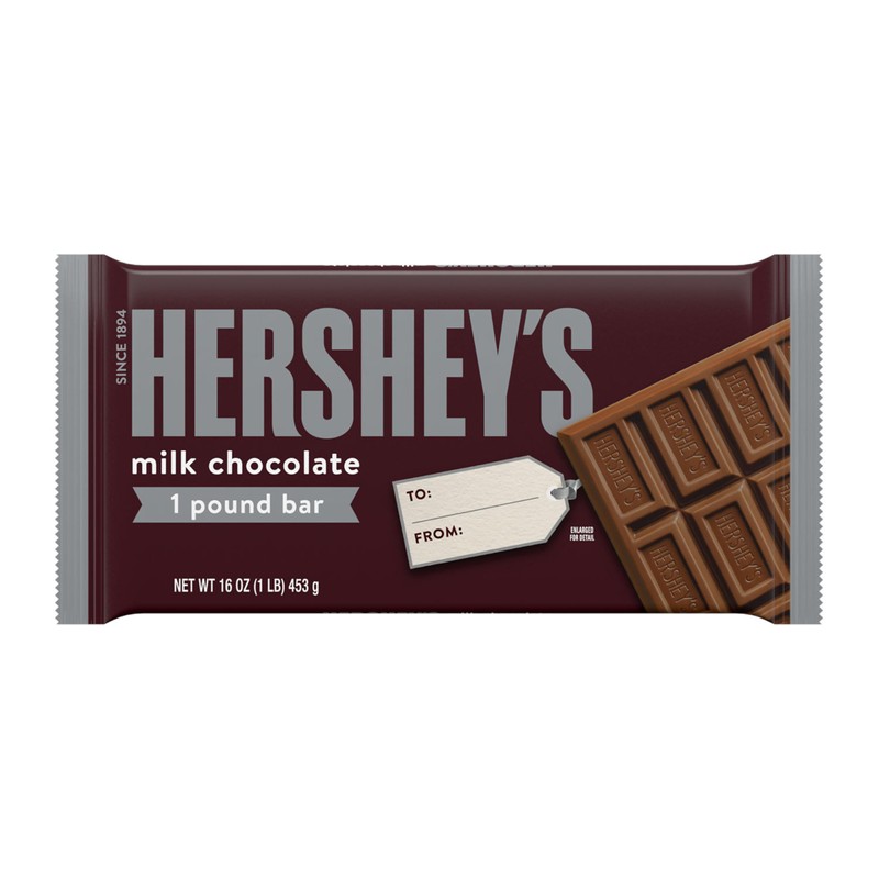 HERSHEY'S Milk Chocolate Candy Gift Bar, 1 lb