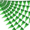 20M/65FT Green Triangle Pennant Banner Flag Metallic Fabric Bunting Garland